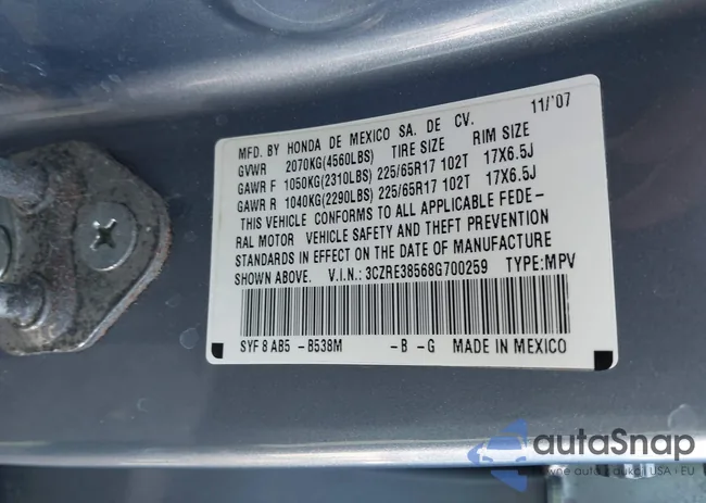 3CZRE38568G700259: 43705853