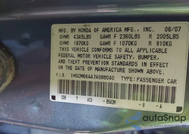 1HGCM66447A088040: 43707063