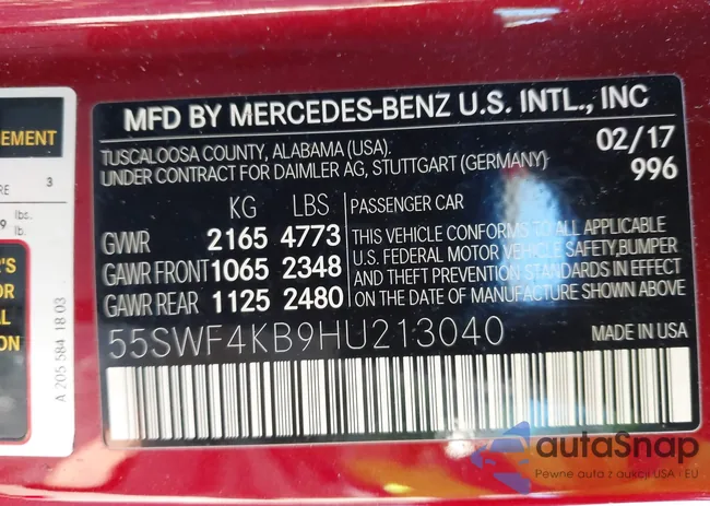 55SWF4KB9HU213040: 43707152