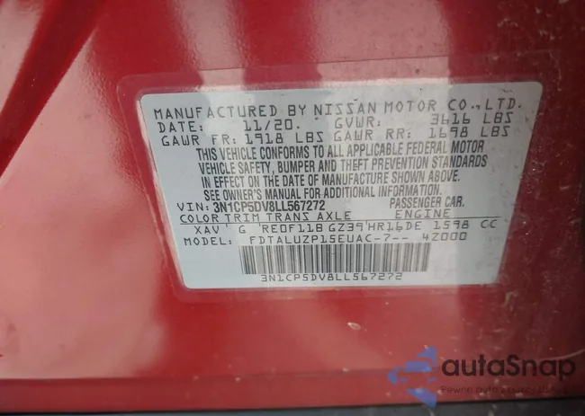 3N1CP5DV8LL567272: 43707229