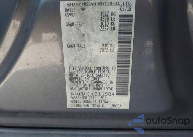 1N4AL3AP9JC211504: 43707278