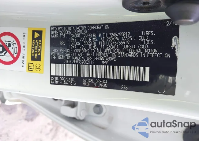 JTEDC3EH3B2002112: 43707323