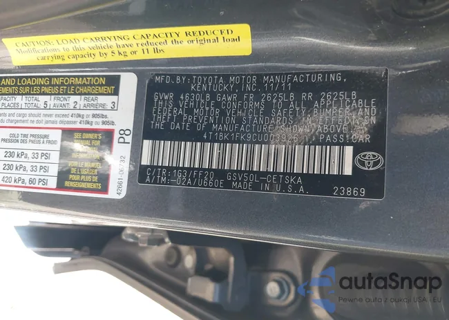 4T1BK1FK9CU003926: 43707333