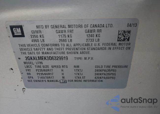 2GKALMEK3D6329919: 43707443