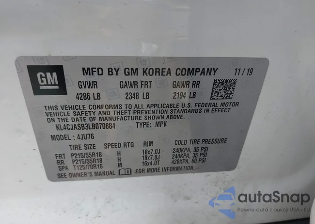 KL4CJASB3LB070884: 43707498