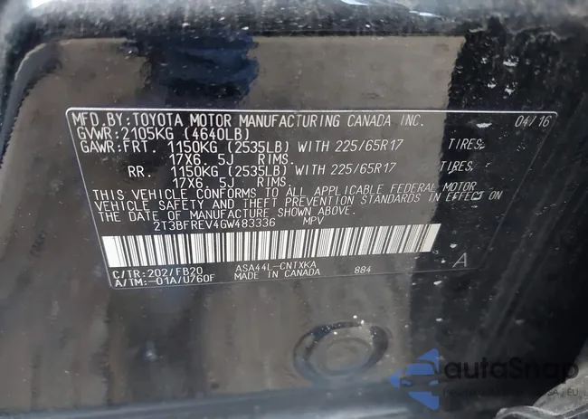 2T3BFREV4GW483336: 43707548