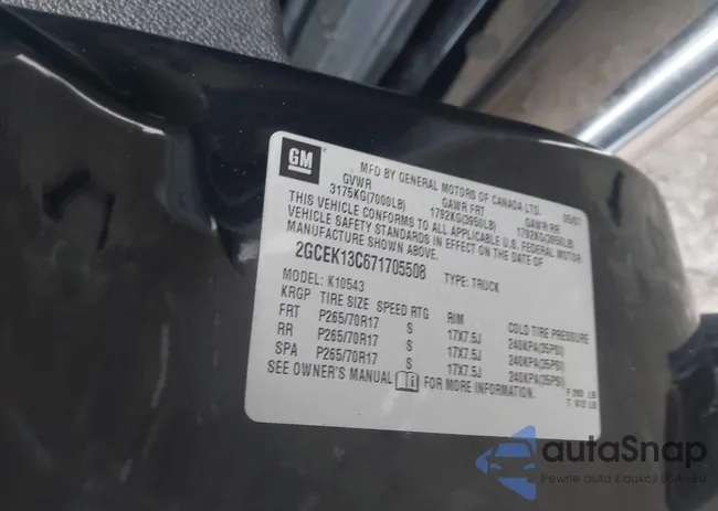 2GCEK13C671705508: 43707604