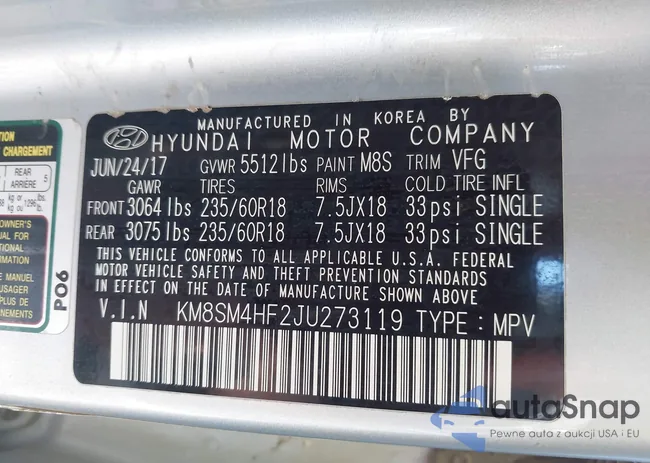 KM8SM4HF2JU273119: 43707608