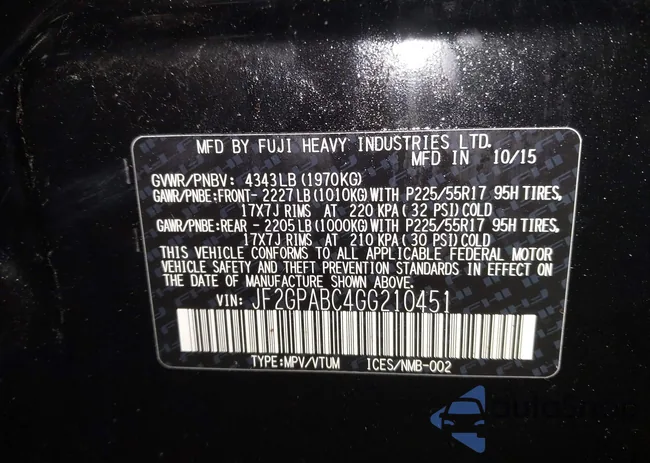 JF2GPABC4GG210451: 43706659