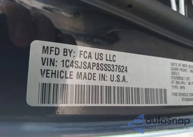 1C4SJSAP8SS537624: 43706793