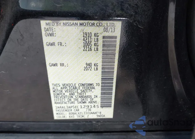 1N4AL3AP5EC129145: 43708065