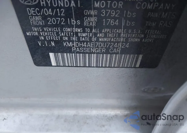 KMHDH4AE7DU724824: 43708141