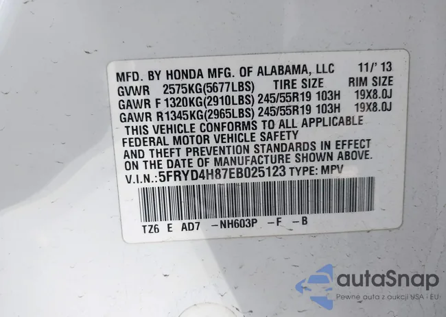 5FRYD4H87EB025123: 43708247