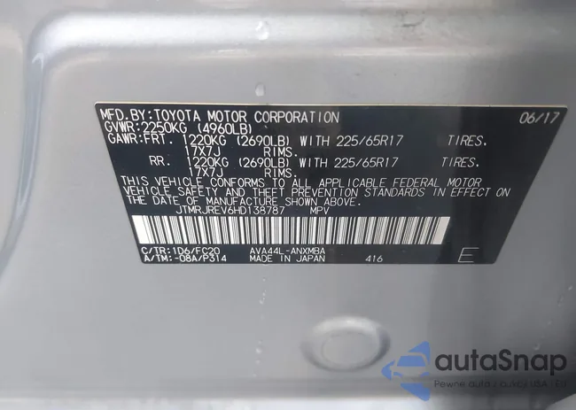 JTMRJREV6HD138787: 43708275