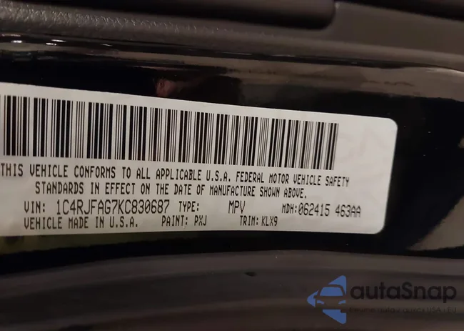 1C4RJFAG7KC830687: 43708292
