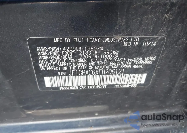 JF1GPAC6XFH206121: 43708295