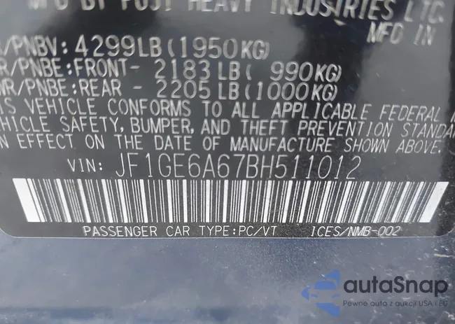 JF1GE6A67BH511012: 43708379