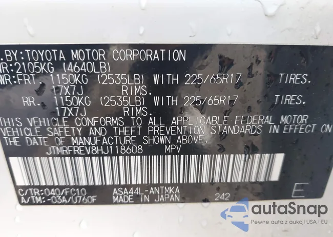 JTMRFREV8HJ118608: 43708447