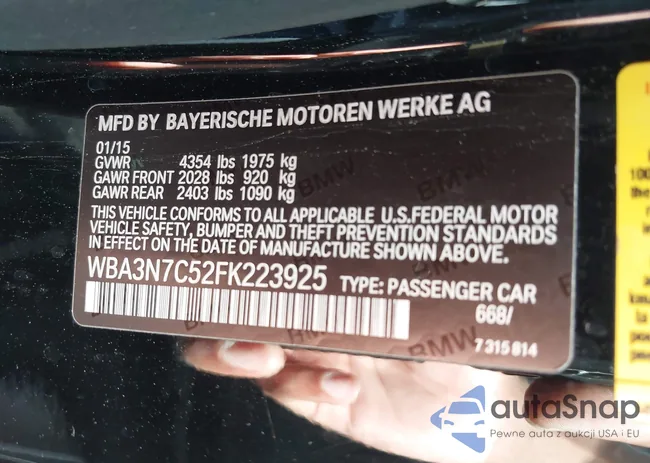 WBA3N7C52FK223925: 43708454