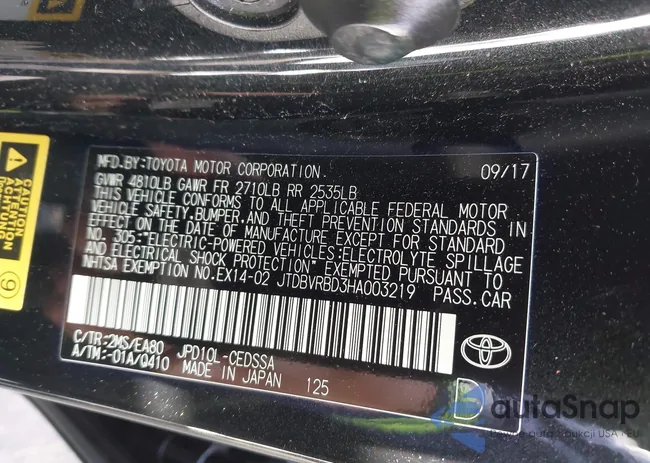 JTDBVRBD3HA003219: 43708472