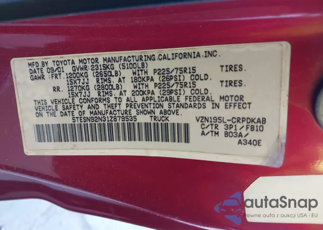 5TESN92N31Z879535: 43708483