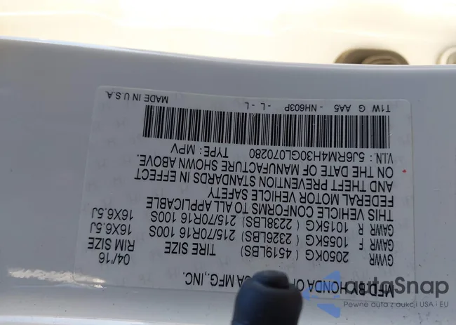 5J6RM4H30GL070280: 43708529