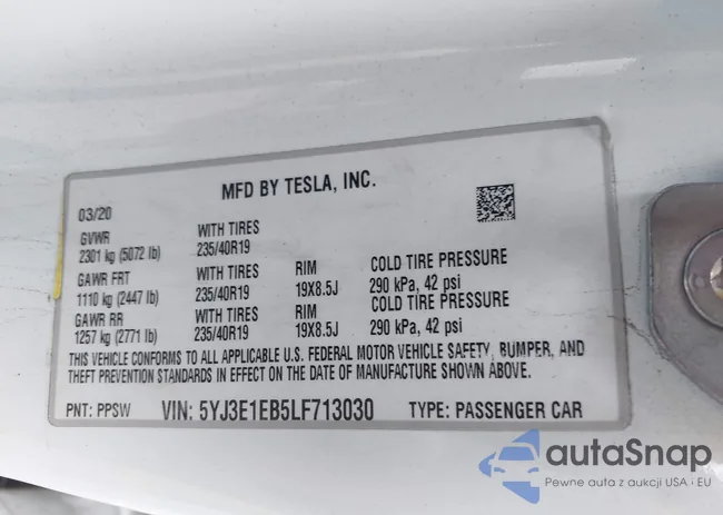 5YJ3E1EB5LF713030: 43708643