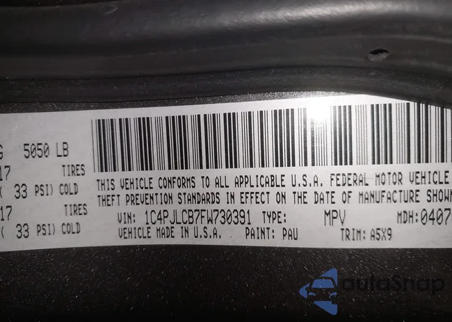 1C4PJLCB7FW730391: 43707657