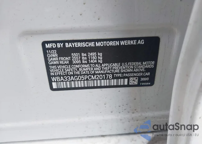 WBA33AG05PCM20178: 43707664