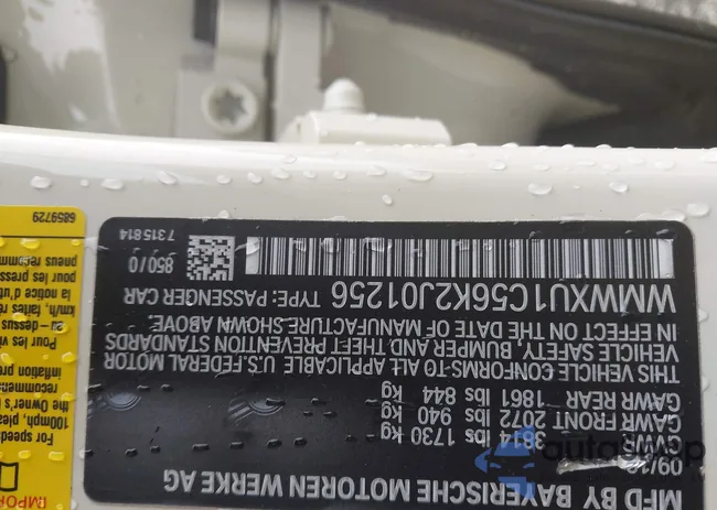 WMWXU1C56K2J01256: 43707933