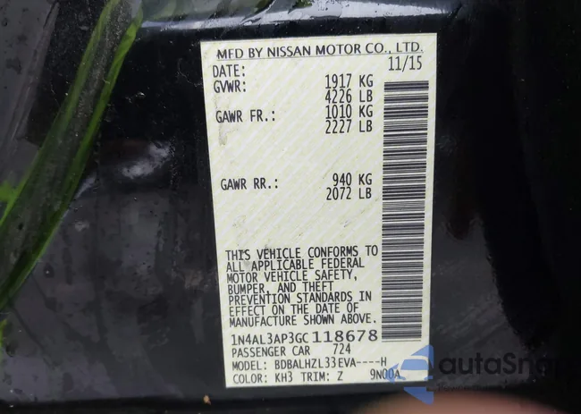 1N4AL3AP3GC118678: 43709073