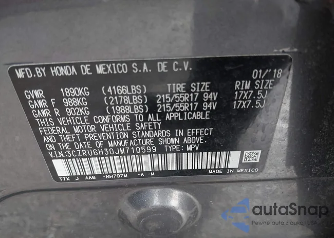 3CZRU6H30JM710599: 43709098