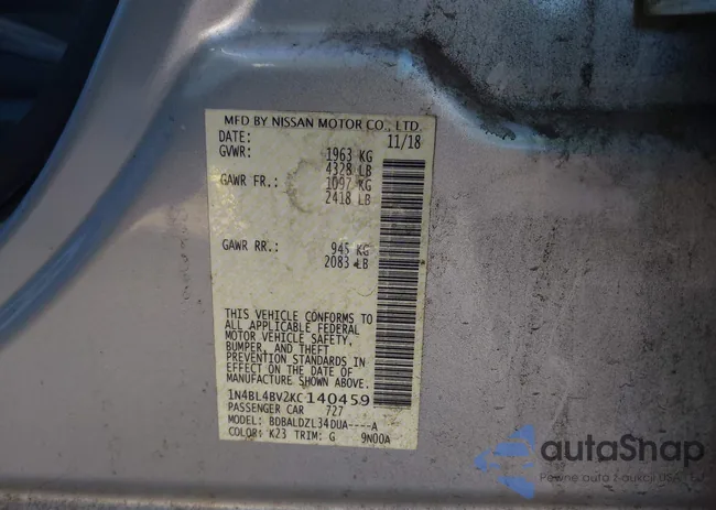 1N4BL4BV2KC140459: 43709111