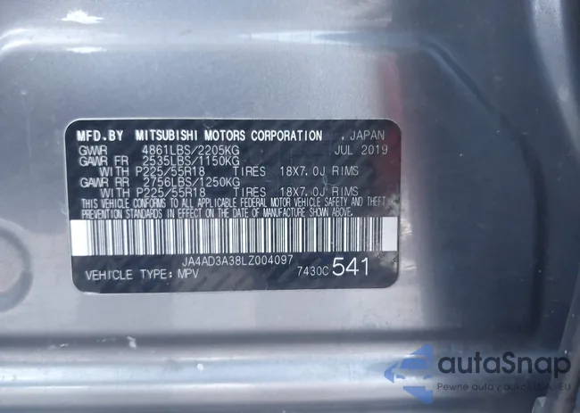 JA4AD3A38LZ004097: 43709122