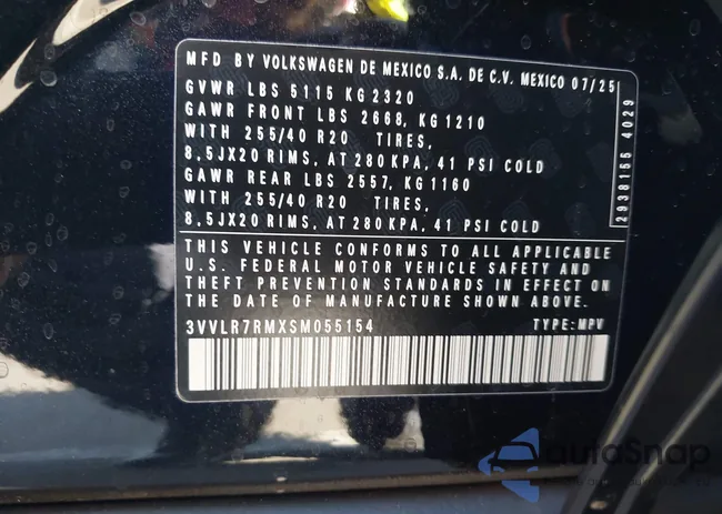 3VVLR7RMXSM055154: 43709284