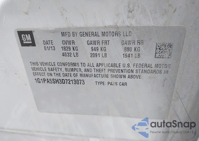 1G1PA5SH3D7213073: 43709352