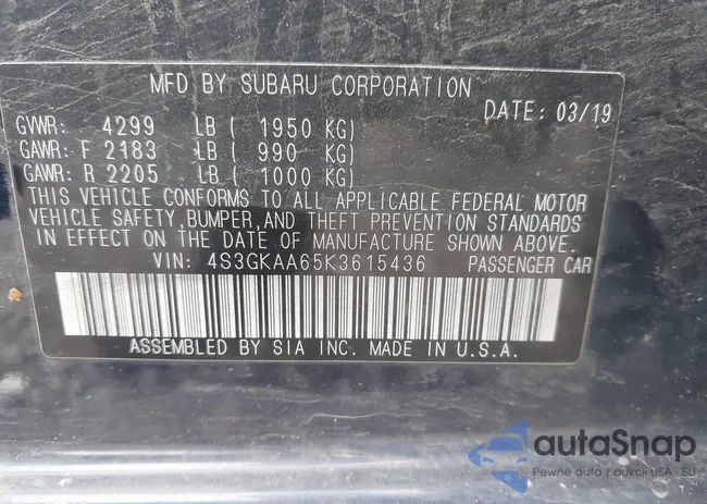 4S3GKAA65K3615436: 43709361