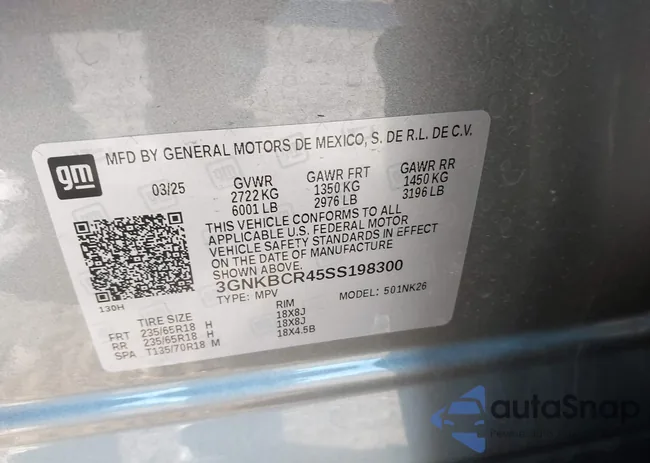 3GNKBCR45SS198300: 43709365