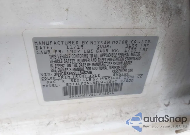 3N1CN8EV2LL848246: 43709487