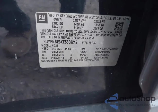 3GYFNBE3XES680249: 43709602