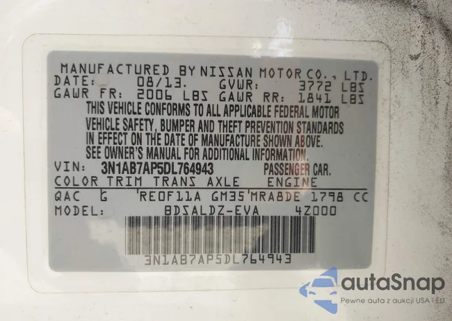 3N1AB7AP5DL764943: 43708666