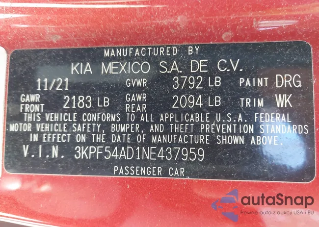 3KPF54AD1NE437959: 43708917