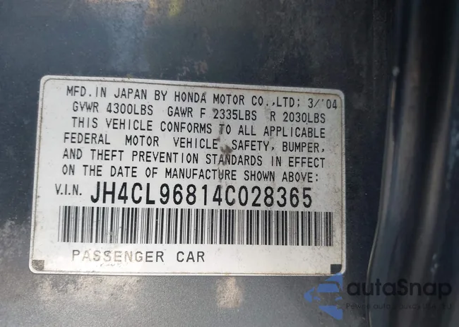 JH4CL96814C028365: 43708996