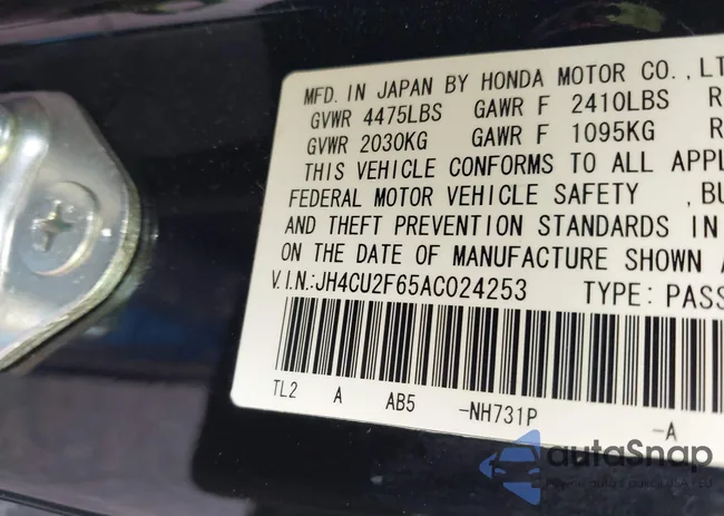 JH4CU2F65AC024253: 43709002