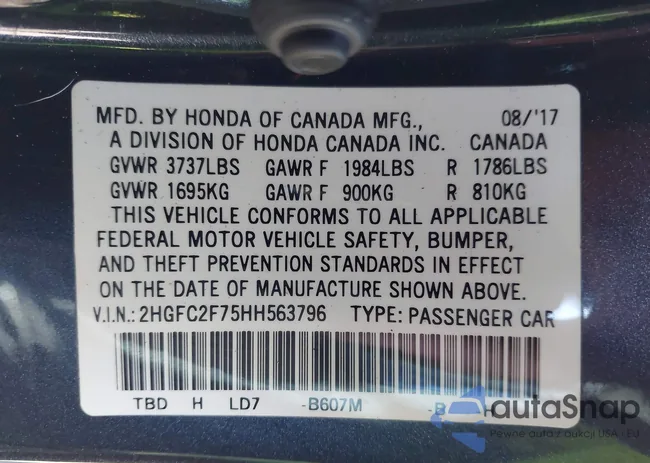 2HGFC2F75HH563796: 43710061