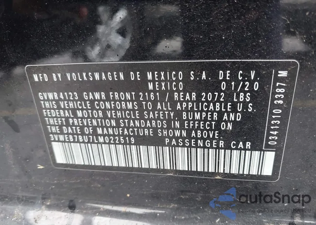 3VWEB7BU7LM022519: 43710134