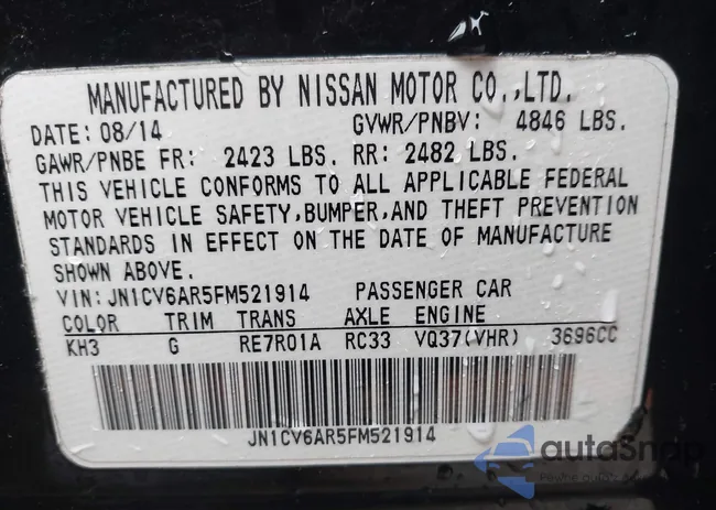 JN1CV6AR5FM521914: 43710177