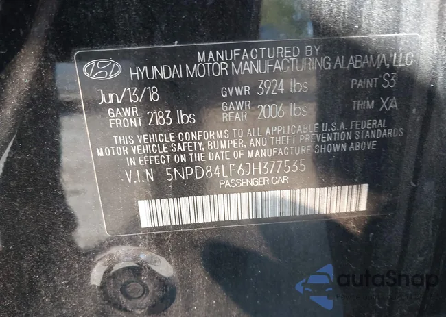 5NPD84LF6JH377535: 43710316