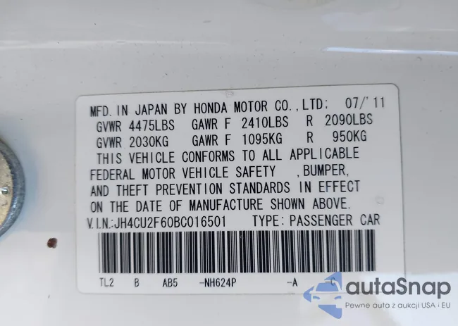 JH4CU2F60BC016501: 43710346