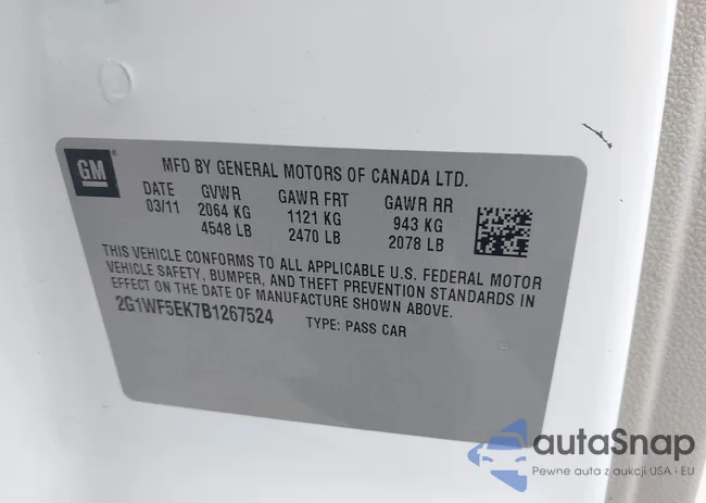 2G1WF5EK7B1267524: 43710373